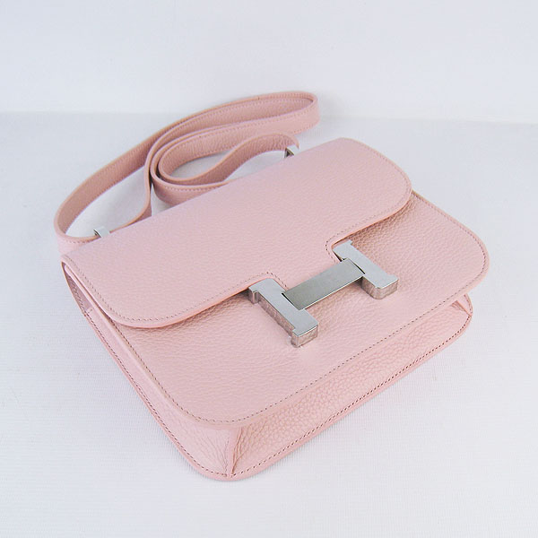 7A Hermes Oxhide Leather Message Bag Pink H017